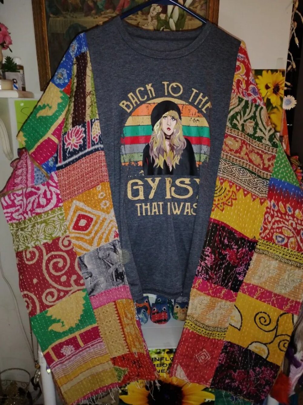 Gypsy Kantha Patchwork Tunic Handmade Upcycled Boho Hippie New KG20.